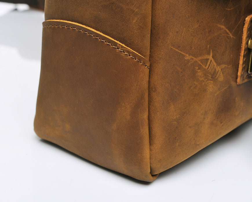 DapperG DrawString Leather Shoulder Bag