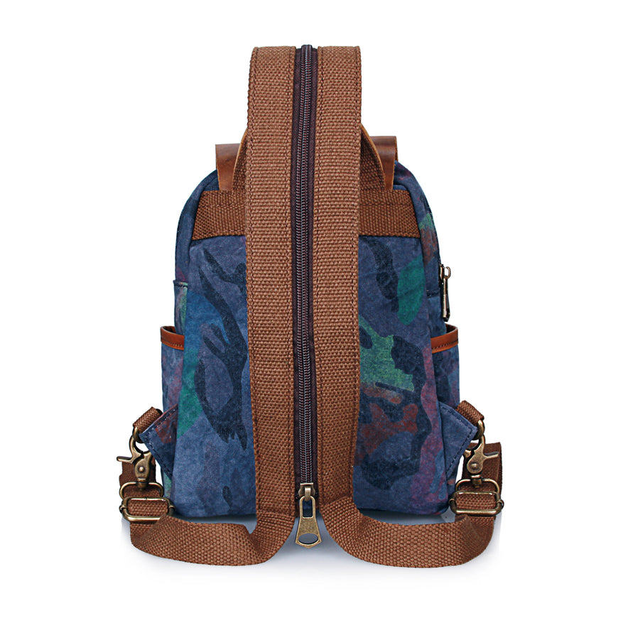 DapperG Magnetic Camo Leather Backpak